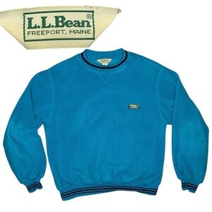 Vtg LL BEAN Pullover Crew Neck Fleece Sweater
